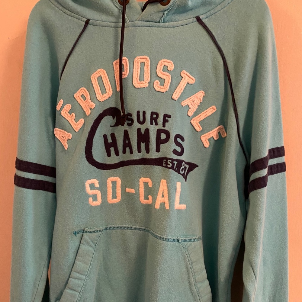 blue Aeropostale hoodie.
